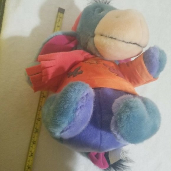 Autumn Eeyore Disney Plush With Scarf Sweater and Hat Fall Leaves 12" Never used - Picture 9 of 9
